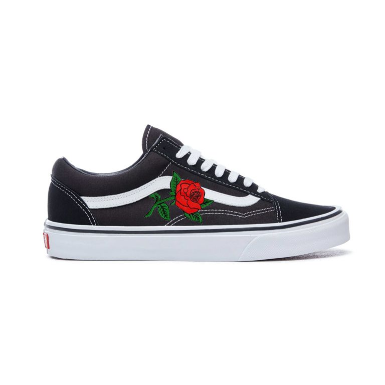 vans with roses on it